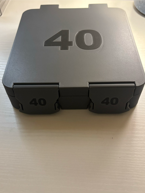 SureSnap 100-Round 40cal Ammo Box | Secure Snap-Lid Storage Case | Handle on insert for easy removal | 3D Printed Range Organizer (100 round)