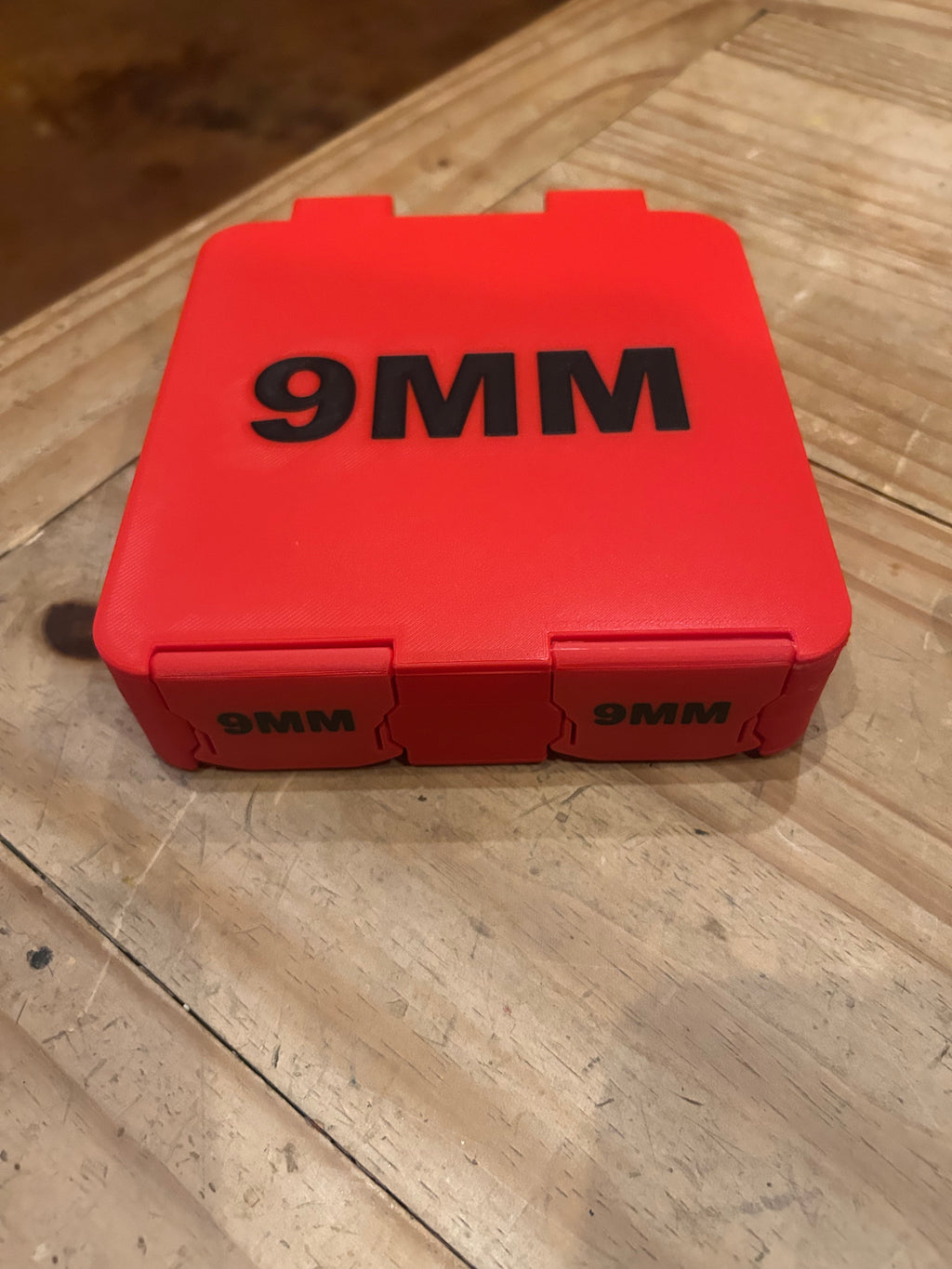 SureSnap 100-Round 9mm Ammo Box | Secure Snap-Lid Storage Case | Handle on insert for easy removal | 3D Printed Range Organizer (100 round)