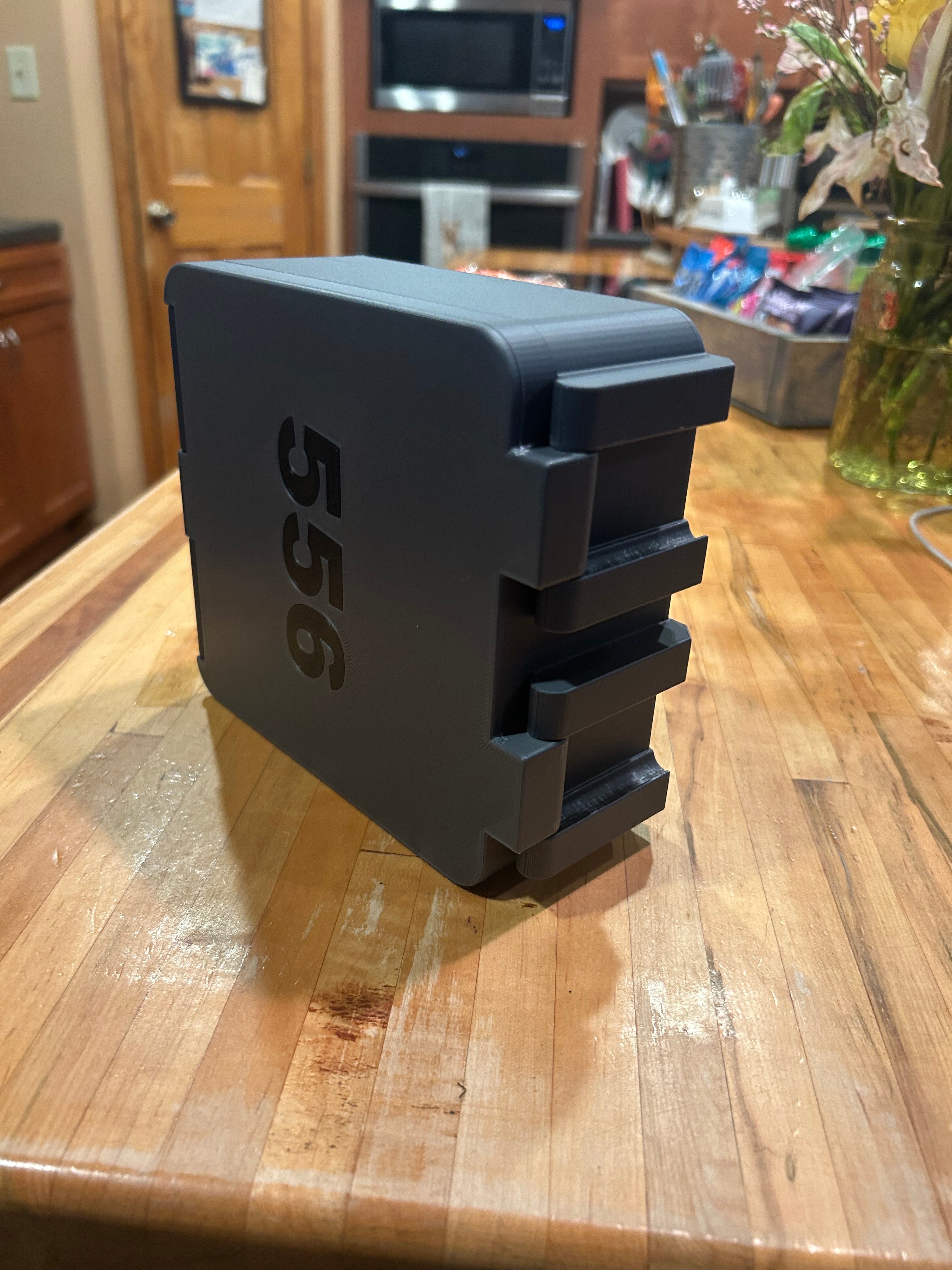 SureSnap 100-round 5.57/.223 Ammo Box | Secure Snap-Lid Storage Case | 3D Printed Range Organizer